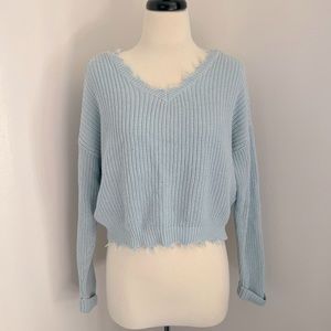 Jessica Simpson Raw Edge Crop Sweater